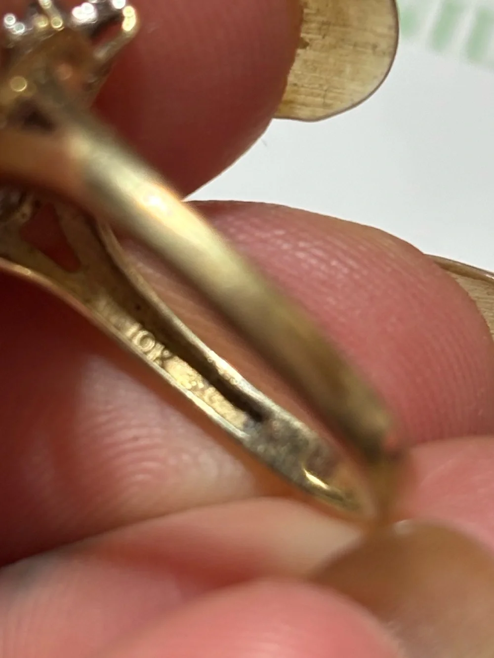 Vintage 10K Gold & Diamond Cocktail Ring